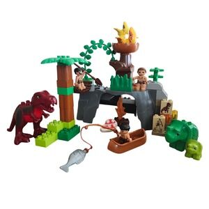 LEGO‎ DUPLO 5598 Dino Valley Dinosaurs Cavemen Cave Set 99% Complete Retired